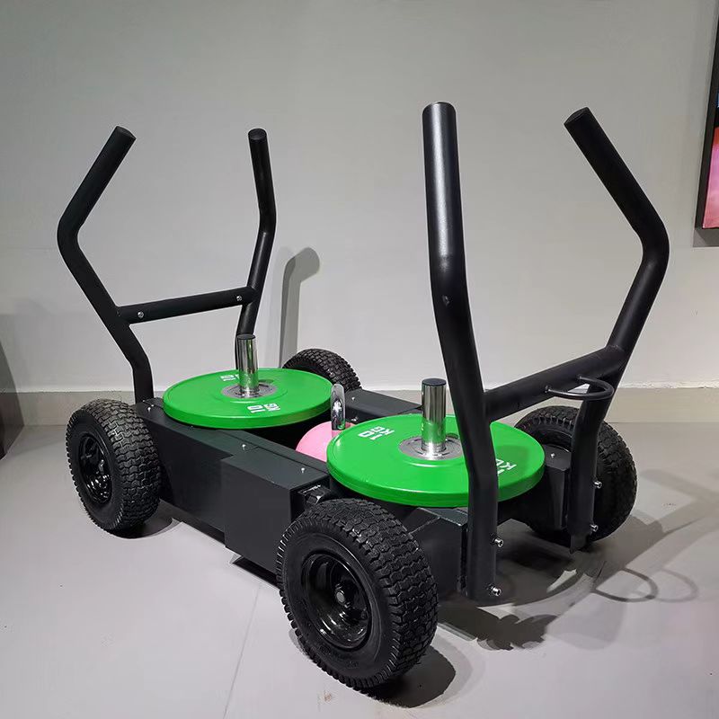 Fitness Equipment - เครื่องออกกำลังกายแบบแทงค์สเลด ล้อเลื่อนสำหรับดันและดึง แบบใส่แผ่นน้ำหนัก แม่เหล็กปรับแรงต้านได้ แทงค์คาร์ แทงค์ฟิตเนส
