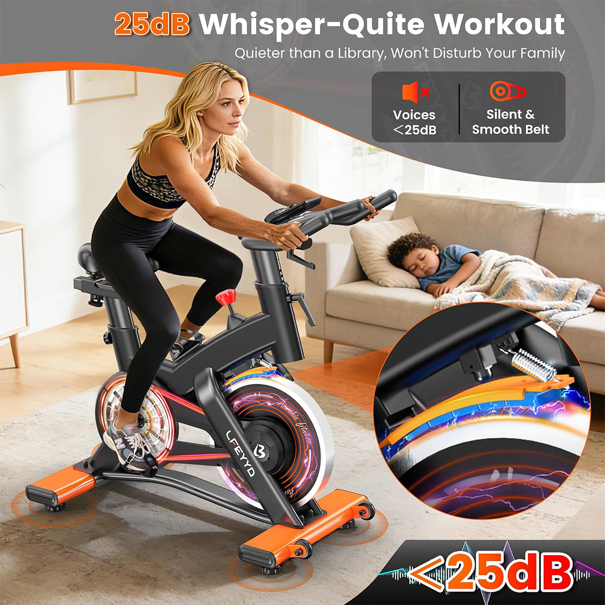 จักรยานออกกำลังกาย Pooboo, จัก - Exercise Bike Magnetic Resistance บทวิจารณ์และราคา