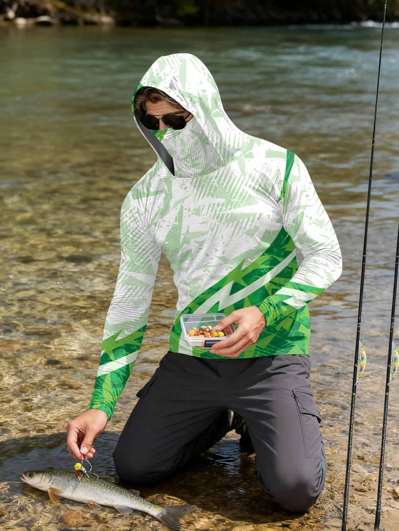 เสื้อตกปลาผู้ชาย มีฮู้ด ป้องกั - Hiking บทวิจารณ์และราคา
