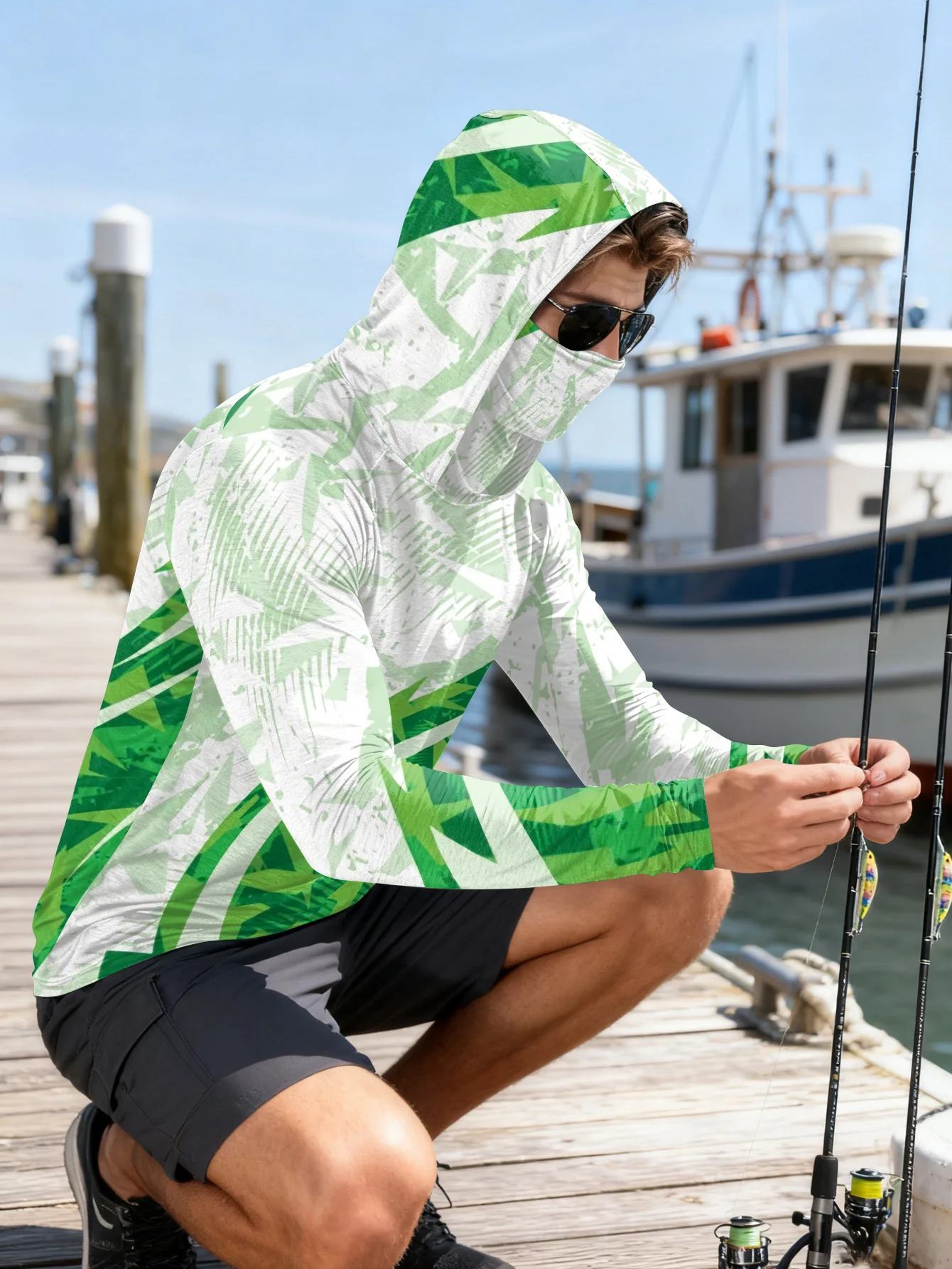 เสื้อตกปลาผู้ชาย มีฮู้ด ป้องกั - Hiking บทวิจารณ์และราคา